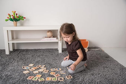 Wooden Alphabet Learning Connected Puzzle Set