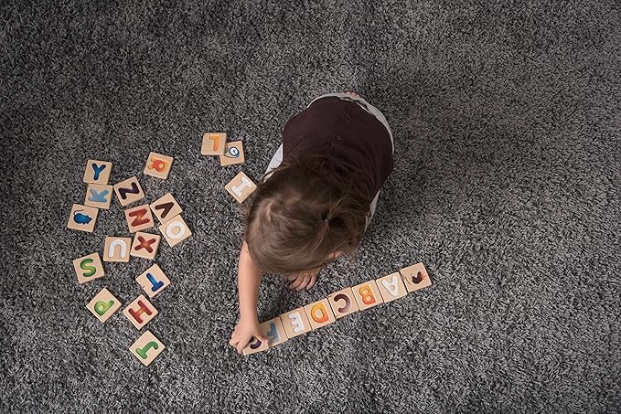 Wooden Alphabet Learning Connected Puzzle Set