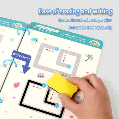 A4 Kids Educational Learning Tracing Book ( 64 Pages) With Two Markers Duster Attached